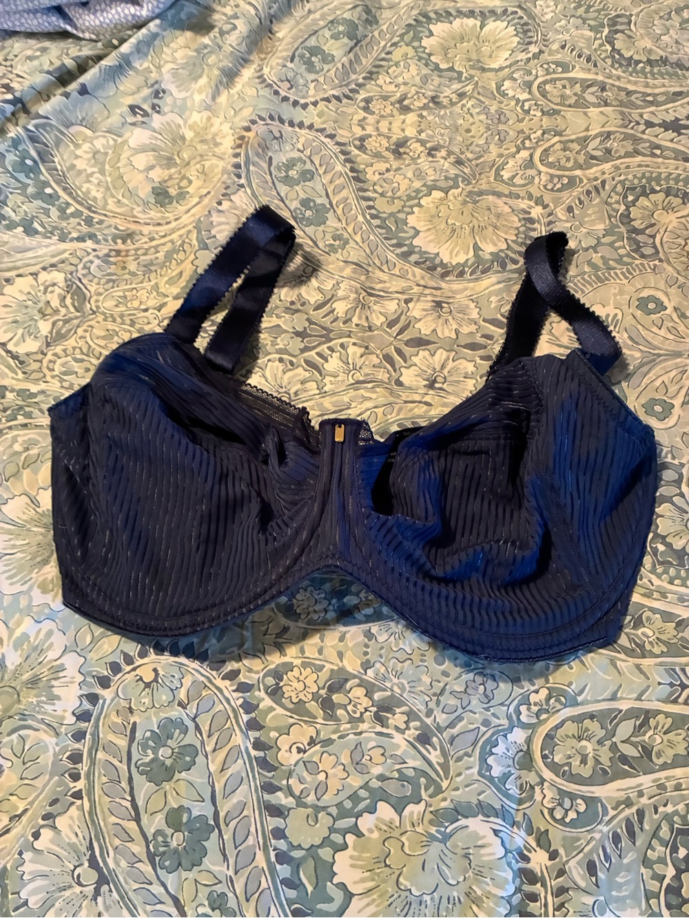 Fantasie Navy Ribbed Underwire Bra sz32J